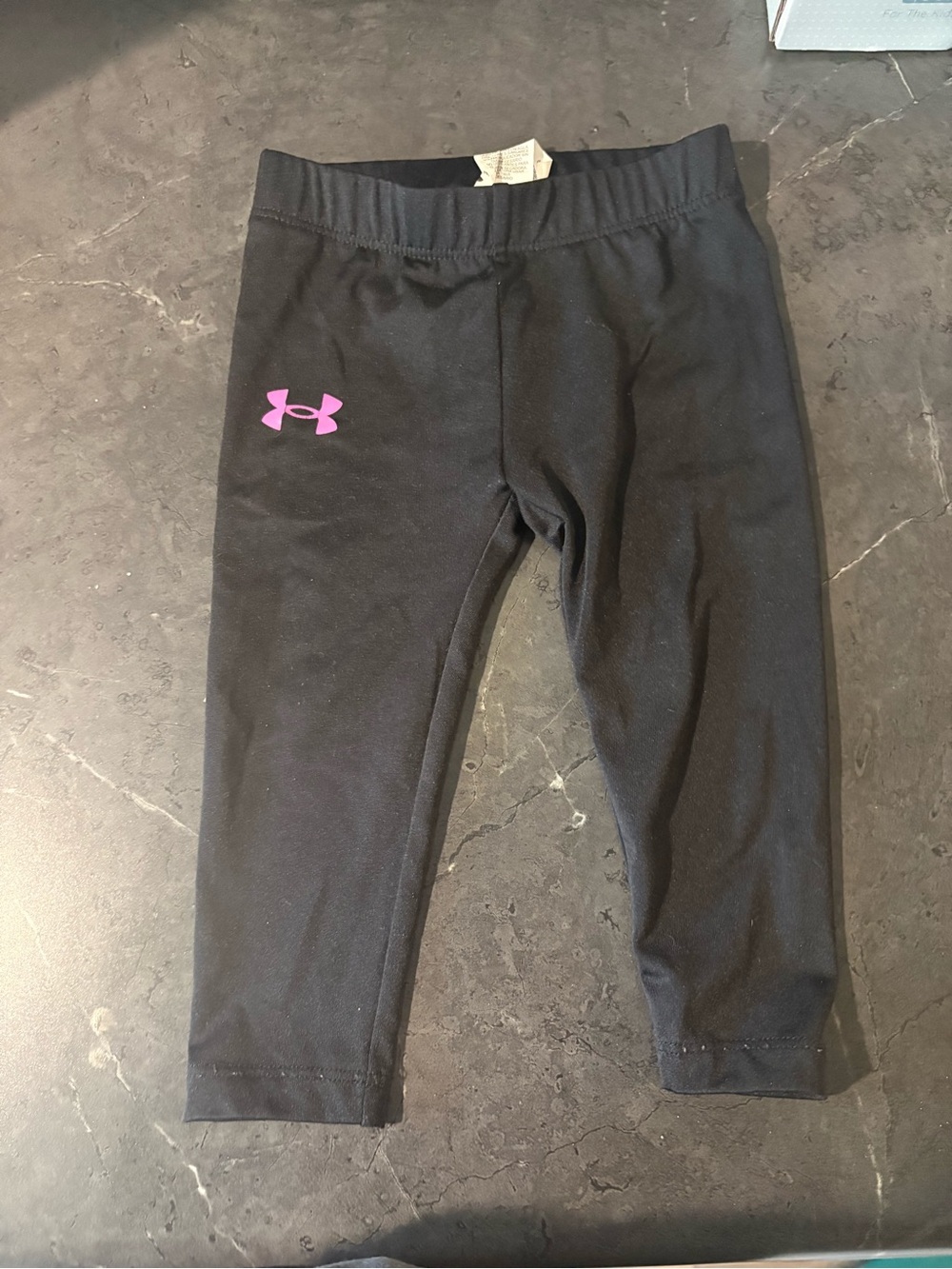 💥Buy 2 Get 1 Free💥 Under Armour Black 12m Baby ' Leggings with Pink Logo Accent